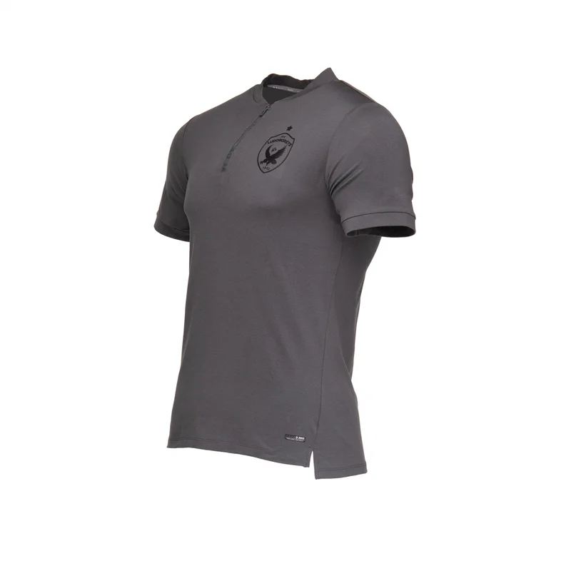 Luxury t-shirt – dark gray, cotton with 1/4 zipper 2025/2026